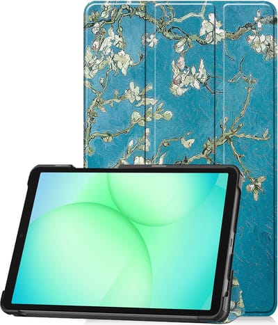 Hoesje Geschikt voor Samsung Galaxy Tab A11 / A9 - Dun & Stevig - Trifold Bookcase - Hard Cover - Hardcover Book Case - Tablet Hoes - Bloesem