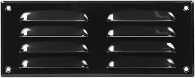 Ventilatierooster 260x105mm met Insectenhor - Metalen Toevoer- en Afvoerrooster - Zwart Staal