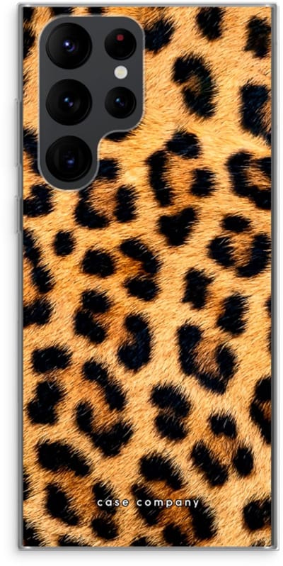 Case Company® - Hoesje geschikt voor Samsung Galaxy S22 Ultra hoesje - Luipaard - Soft Cover Telefoonhoesje - Bescherming aan alle Kanten en Schermrand