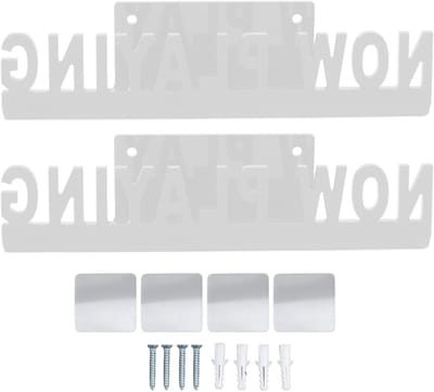 2PCS Vinyl Record Wall Stand Vinyl Wall Mount, Now Playing Vinyl Record Stand, Wall Mount Acrylic Album Record Holder Floating Bookshelves for Album Covers Display Home Decoration(White)