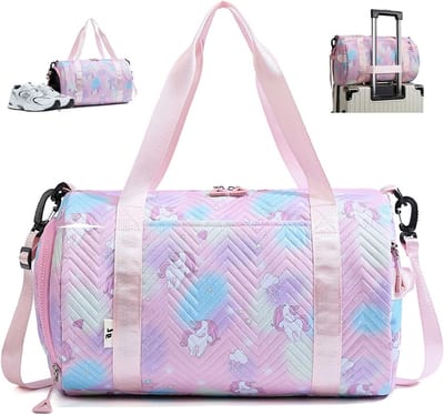 Sporttas voor Meisjes, 25 Liter, Ideaal voor Yoga en Zwemmen, Waterdichte Gymtas met Schoencompartiment en Vochtige Ruimte, Perfect voor Kinderen en Vrouwen, Roze