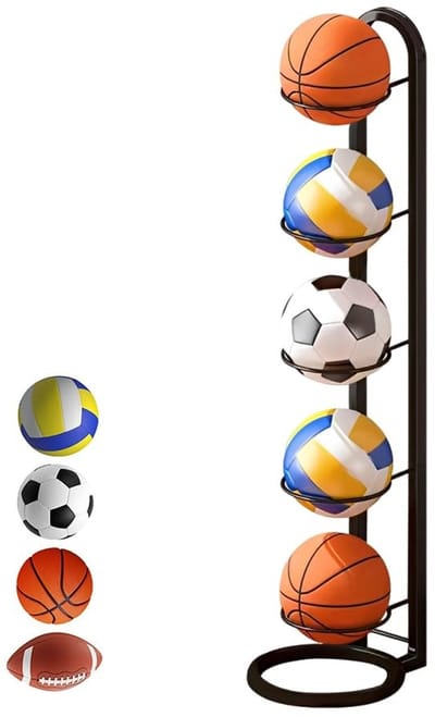 Dailygoods- Basketballstand 5 Laags - Balhouder - Sportopbergrek - Robuust en Duurzaam - Stabiele Basis - Eenvoudige Installatie - Ballenrek