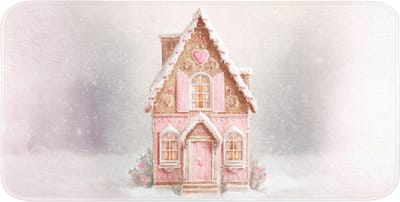 WC mat 120x60 cm - Antislip - Huisje - Suiker - Pastel - Toiletmat - Vloermat - Douchemat - Toilet tapijt - Toiletmatten