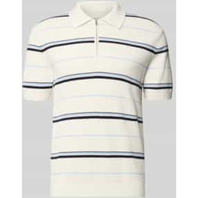 GANT heren rits polo shirt striped textured wit