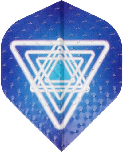 Faver Dart Flights - 3 stuks - PVC - Blauw/Wit met Print
