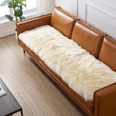 Housses de canapé en fausse fourrure pour salon Épaissies Couleur unie Longues Moelleuses Laine d'imitation Coussin d'assise de canapé de luxe Coussin pour animaux de compagnie 80X80CM