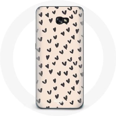 Case voor Samsung A5 2016 Abstracte textuur achtergrond zwarte harten
