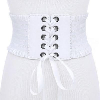 Nieuwe Dames Retro Korset Riemen Gesp Elastisch Kant Gotische Stijl Cummerbunds Strikkoord Goth Punk Voor Dames Op Blouse Jurk Riem