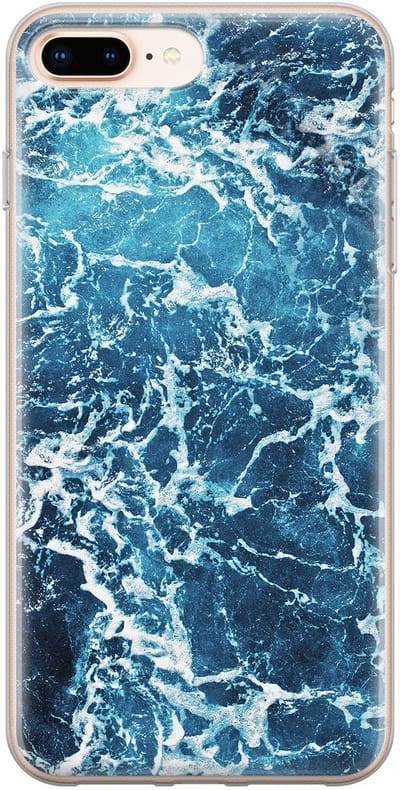 Leuke Telefoonhoesjes - Hoesje geschikt voor iPhone 8 Plus - Oceaan - Soft case - TPU - Natuur - Blauw