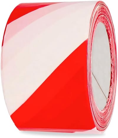 Niet-klevende afzettape - Voor gevaarsaanduidingen en waarschuwingen - Waterdicht en flexibel - PVC - 70 mm x 200 m - Rood-witte tape
