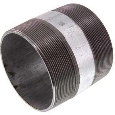 R 4'' Verzinkt Stalen Dubbele Pijpnippel 50 Bar DIN 2982 - 100mm - FL2S-M-EZ-400R-100L