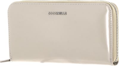 COCCINELLE Leren Portemonnee Tassel Zip Around Wallet Gelso Beige