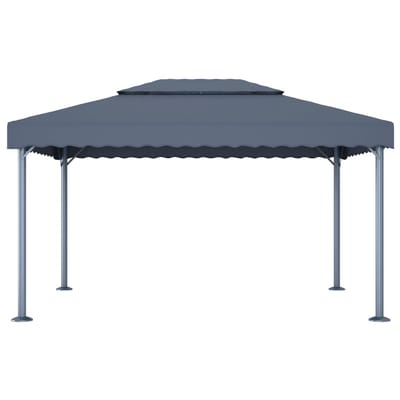 vidaXL - Prieel - 400x300 - cm - aluminium - antraciet