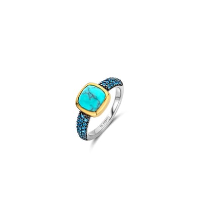 TI SENTO Dames Ring - 925 zilver - Turquoise - Maat 17.75 mm / maat 56 - 12331TQ