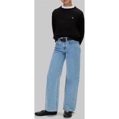 Calvin Klein Unisex Mini Badge Crew Neck Black Taglia: 8 | Maglioni Outlet | kids | Nero