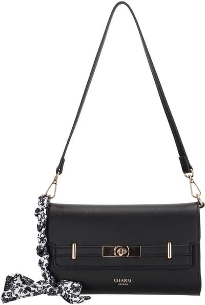 Charm London The Hamptons Schoudertas - Crossbody - Tas - Dames - Sjaaltje - Overslag - Zwart