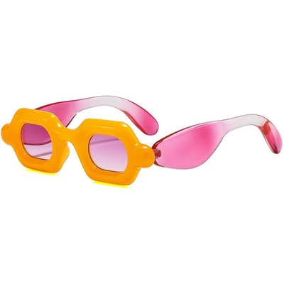 Nouveaux Lunettes de Soleil Femmes Rétro Punk Carrées à Bulles Dégradé Y2K Personnalité Deux Couleurs Monture Épaisse Tendance Extérieure Lunettes Hommes UV400 as  picture