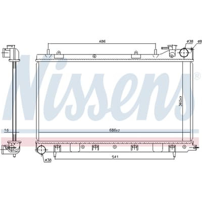 Radiator, motorkoeling NISSENS 64122