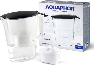 Aquaphor Time 2,5 l zwarte filterkan met een B25 Maxfor 200 liter cartridge