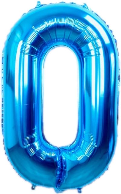 Folie Ballon Cijfer 0 Jaar Blauw 70Cm Verjaardag Folieballon Met Rietje