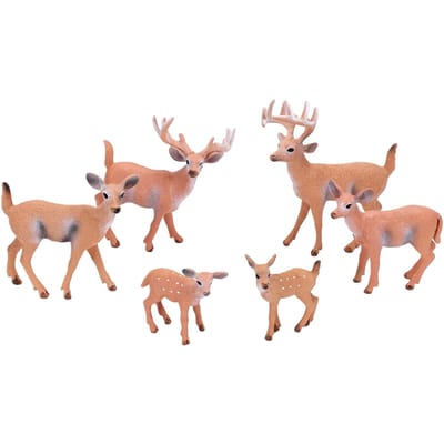 6 PIÈCES Figurines de Cerf Figurines Animales pour Anniversaire Baby Shower Décorations de Gâteau de Mariage
