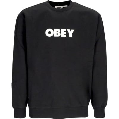 Bold Crew Premium Fleece herensweatshirt met ronde hals, zwart
