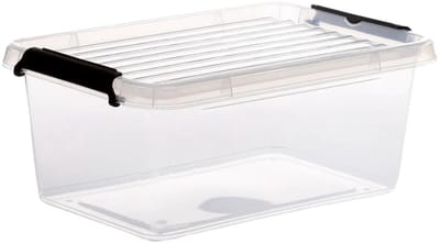 5Five opberg kist met deksel - Clip Box - 4,5 liter - 29 x 20 x 12 cm - kunststof - transparant