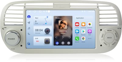 Junsun Android 15 2DIN Autoradio Geschikt Voor Fiat 500 (2007-2015) Accessoires, Draadloze CarPlay & Andriod Auto, DAB+ GPS-Navigatie, WIFI, Bluetooth, Stuurwielbediening, FM, RDS, 1GB+32GB, 7-inch Touchscreen, DSP, Quad-core processor