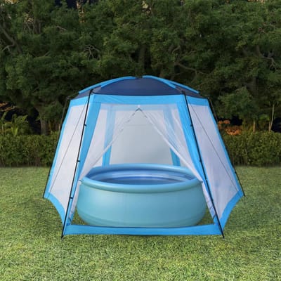 vidaXL - Zwembadtent - 500x433x250 - cm - stof - blauw