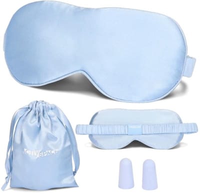 Activ Space - Serie - Zijde Slaapmasker - Blauw - Lichtgewicht - Elastische Band