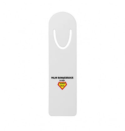 Hacebo® - mijn bonusbroer is mijn superheld metalen boekenlegger - Broer - super bonusbroer - verjaardag - cadeautje voor broer - broer artikelen - kado - geschenk Bladwijzer boekenleggers - 12.7 cm x 3.2cm