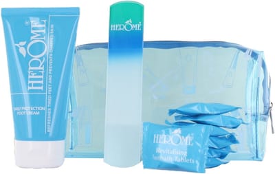 Herome Smooth Feet Set - (Cadeau)set van 3 met Voetencrème, Pedicurevijl & Tabs voor een voetenbad