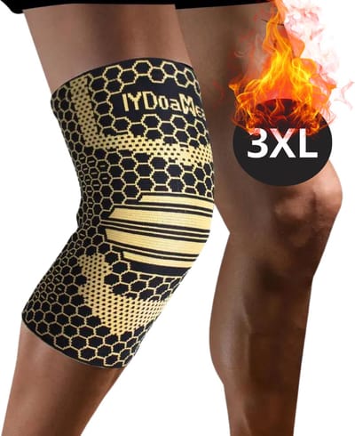 Bovista Kniebrace - Sportbrace Knie - Knee Sleeves - Knee Sleeves Powerlifting - Compressie Knie Brace - Knee Wraps - Knee Support - Dames - Heren - Koper - Maat 3XL