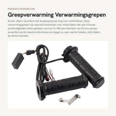 Greepverwarming - Verwarmingsgrepen motorfiets - Elektrische handgrepen voor warme handen - 22 mm - Comfortabel rijden in de kou - Geschi...