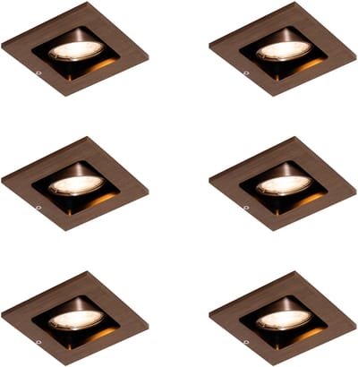 QAZQA 105895 - Inbouwspot - 6 stuks - L 10 cm - - Woonkamer | Slaapkamer | Keuken