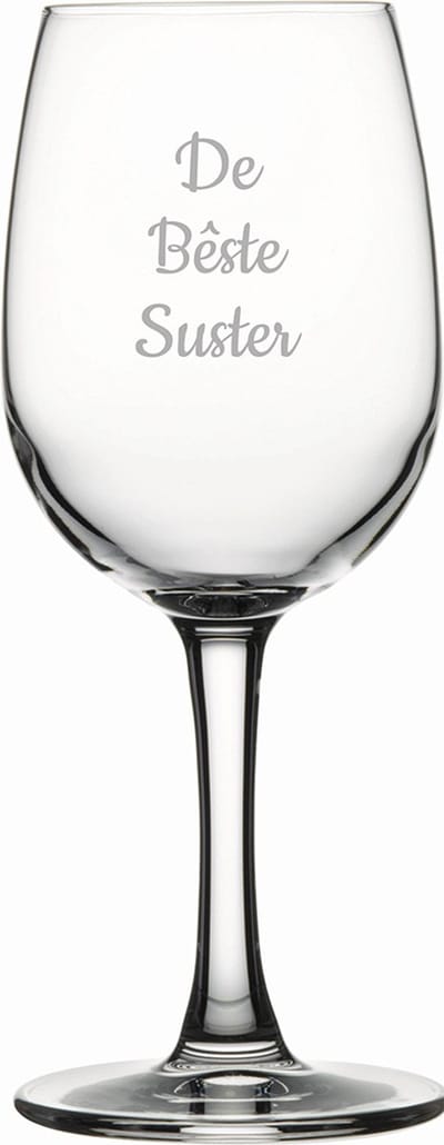 Gegraveerde witte wijnglas 26cl De Bêste Suster