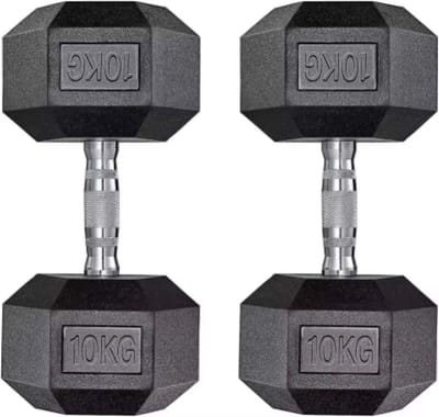 Halterset - Gewichten - Halters - Voor Krachttraining & Thuisfitness - Compacte Stalen Dumbbells van 10 kg - Set van 2