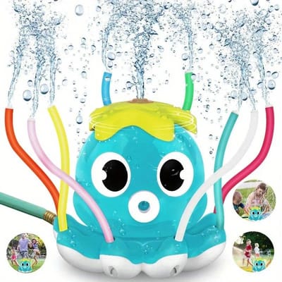 Buitenwatersproeier voor Kinderen en Peuters Zomers Buitenspeelgoed Achtertuinspellen met 8 Zwaaibuizen voor Jongens Meisjes blauw