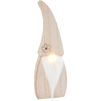 VBS Houten kabouter met LED neus - 18 cm