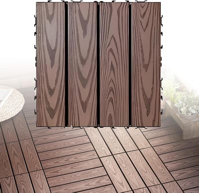 Terrastegels - Composiet tegels - Buitenruimte creëren - Verbeterde duurzaamheid - 30x30 cm 36 stuks - Houtkleur