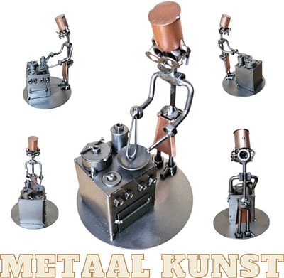 Kok-metalen beeld-metaal kunst-trofee-koken-uniek-verjaardag-cadeau-sinterklas gift-kerst-geschenk