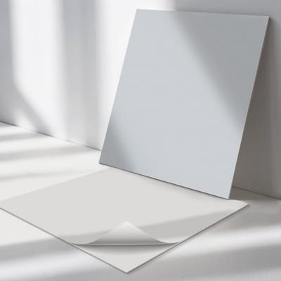 Wallfluent Vinyl Tegels - Kleur Grijs Vinyl Wandtegels - 30 cm x 30 cm - Uniform PVC Tegels - Verpakking van 9 stuks - Vierkant PVC Tegels - Patroon Plaktegels - Wand PVC Tegels - Plaktegels Keuken en Badkamer