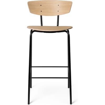 Ferm Living Herman Barstoel - wit geolied - eiken - Zithoogte 64 cm