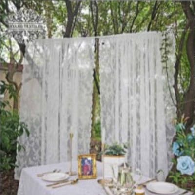 Lot de 2 rideaux en dentelle blanche à motif floral, délicats et transparents, 1,5 x 2,5 m white