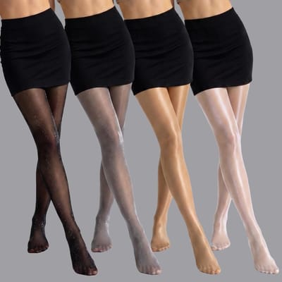 Collants à paillettes nacrées pour femmes, Bas brillants à paillettes étoilées à l'huile, Collants ultra-fins transparents, Bas sexy soyeux One Size gray