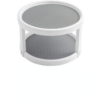 Antislip Lazy Susan draaiplateau displaystandaard roterende kruidenrek organizer voor kasten, voorraadkasten, aanrechtbladen en koelkasten Double layer