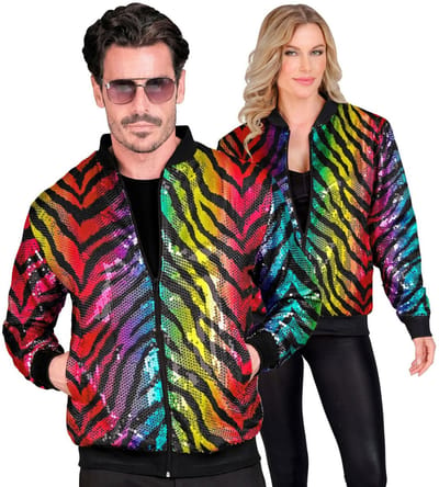 Bomberjack regenboog pailletten