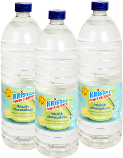 Kristal Schoonmaak Azijn - Natuurlijk Schoonmaak azijn - Power Cleaner - 1 liter -x 3