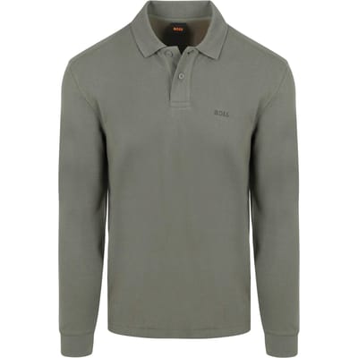 BOSS Petempestolong Long Sleeve Polo Groen - Maat M - Heren - Longsleeve polo