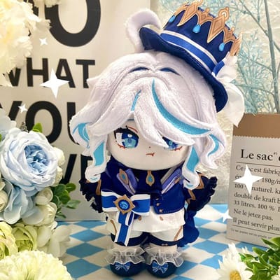 Anime Furina Pluche Pop Fans 20cm Kleding Verwisselbaar Zacht Gevuld Kussen Genshin Impact Pluche Speelgoed Focalors Poppen Verjaardagscadeaus 20cm white